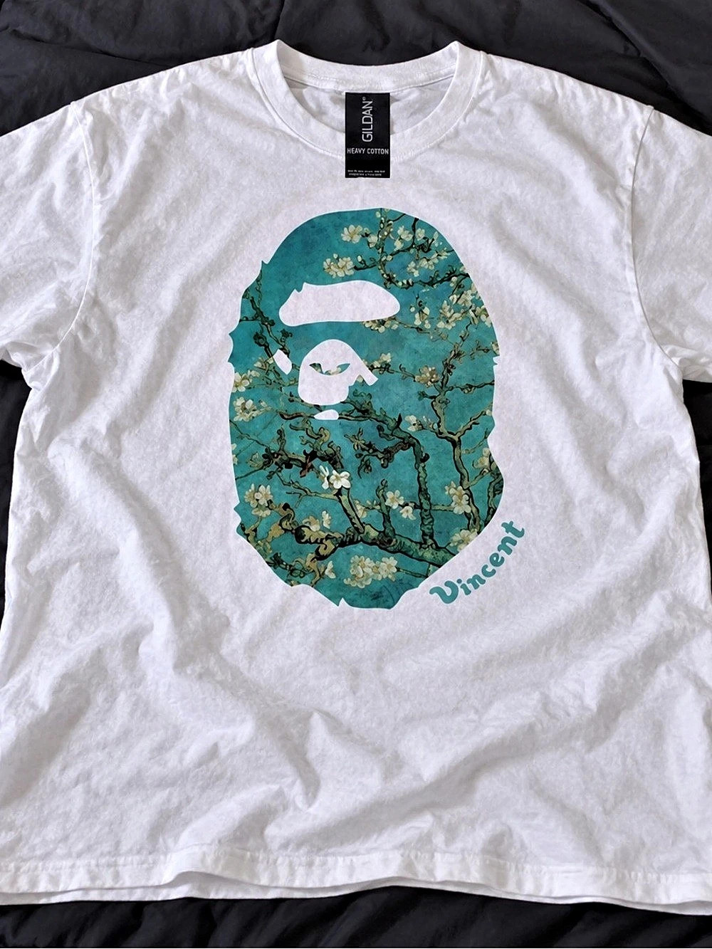 BAPE Vincent Almond Blossom Ape Head Graphic Tee – White (Gildan Reprint)